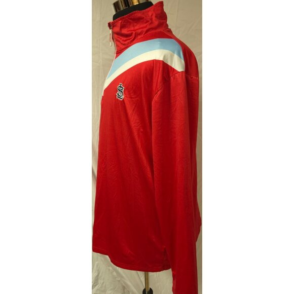 MLB St. Louis Cardinals XL Red 1/4 Zip Logo Pullover Cool Base Shirt Jacket - Picture 13 of 13